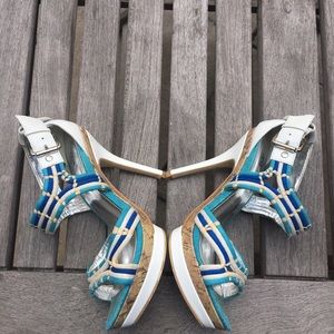 ⚡️SALE⚡️Bakers Blue Cord Stiletto Heeled Sandals