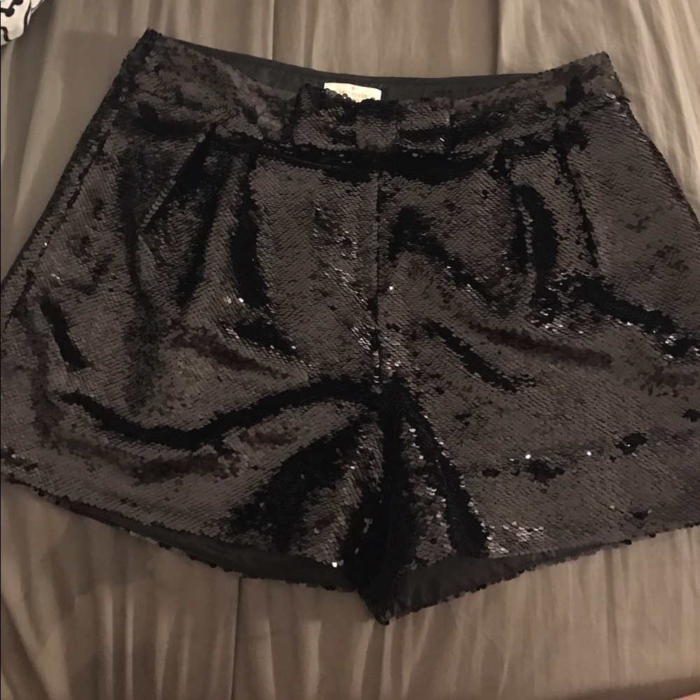 Kate Spade Black Sequin Bow Shorts