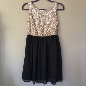 Gold sequin dress
