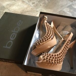 Leather Bebe heels