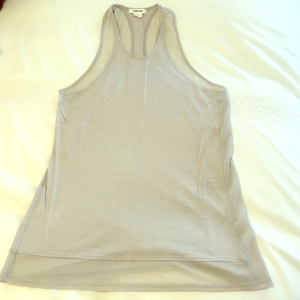 Helmut Lang grey mesh tank