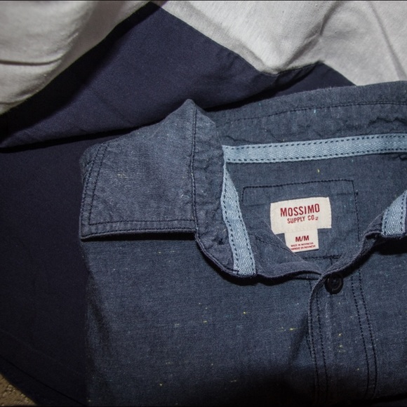 Mossimo Dark Blue Button-Up - Picture 3 of 3