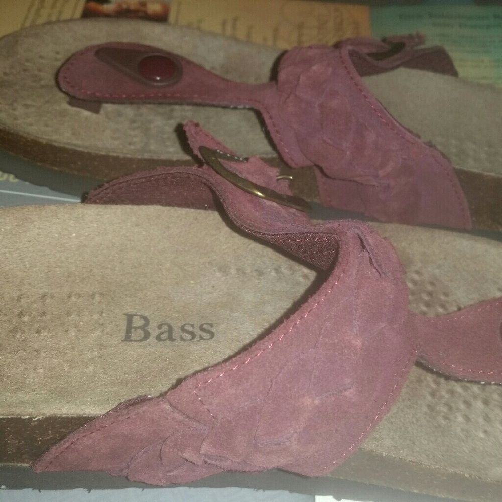 BNWOT Aubergine Bass sandals