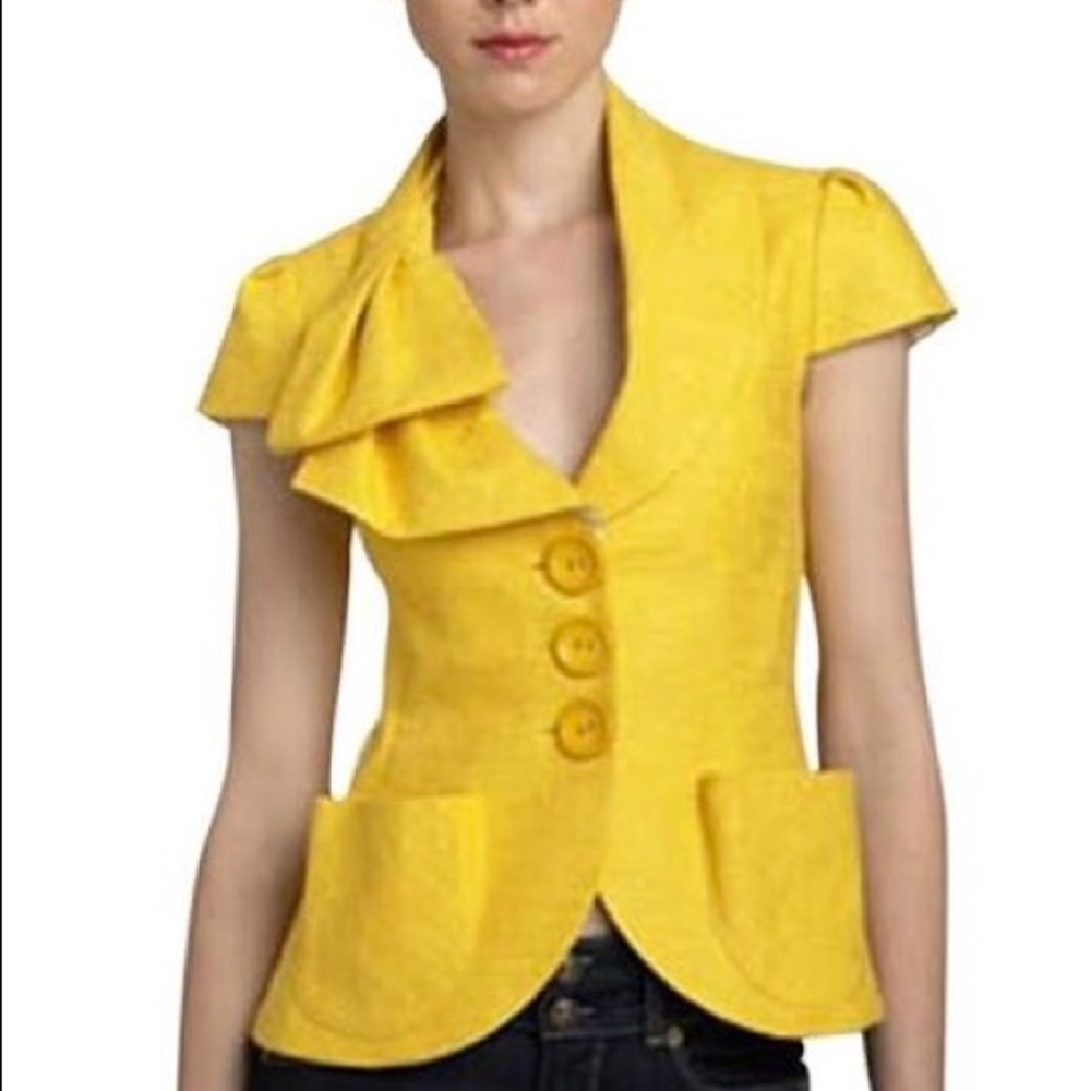 Nanette Lepore Canary yellow short sleeve blazer