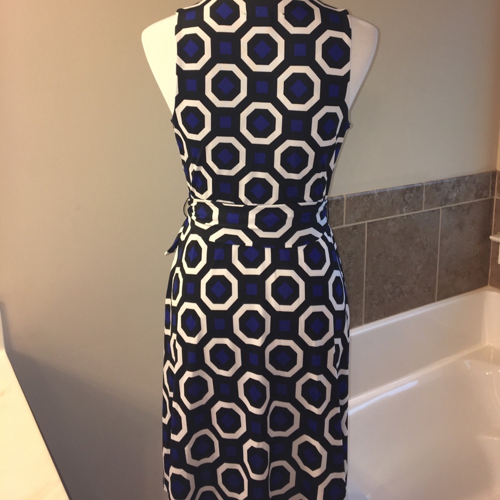 INC dress in black & royal blue geometric design - Picture 3 of 6