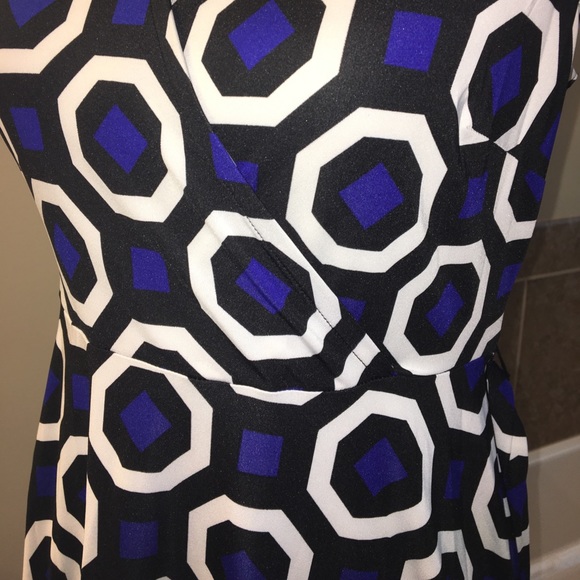 INC dress in black & royal blue geometric design - Picture 5 of 6