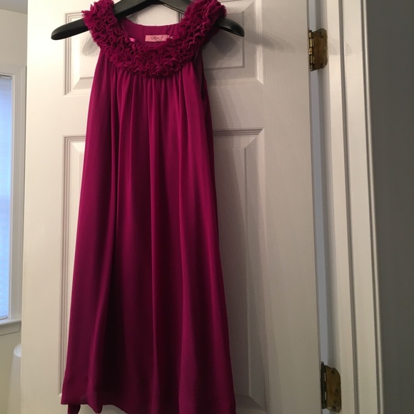 Elisa J  Fuchsia dress ruffle collar MARKED DOWN!✂ - Picture 4 of 4