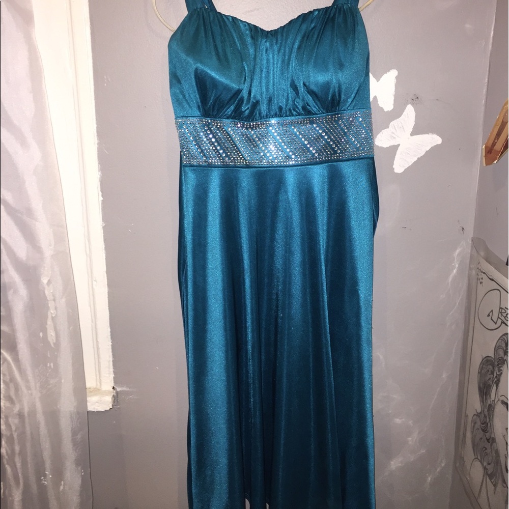DISCOUNTED! Homecoming satin and rhinestone dress!