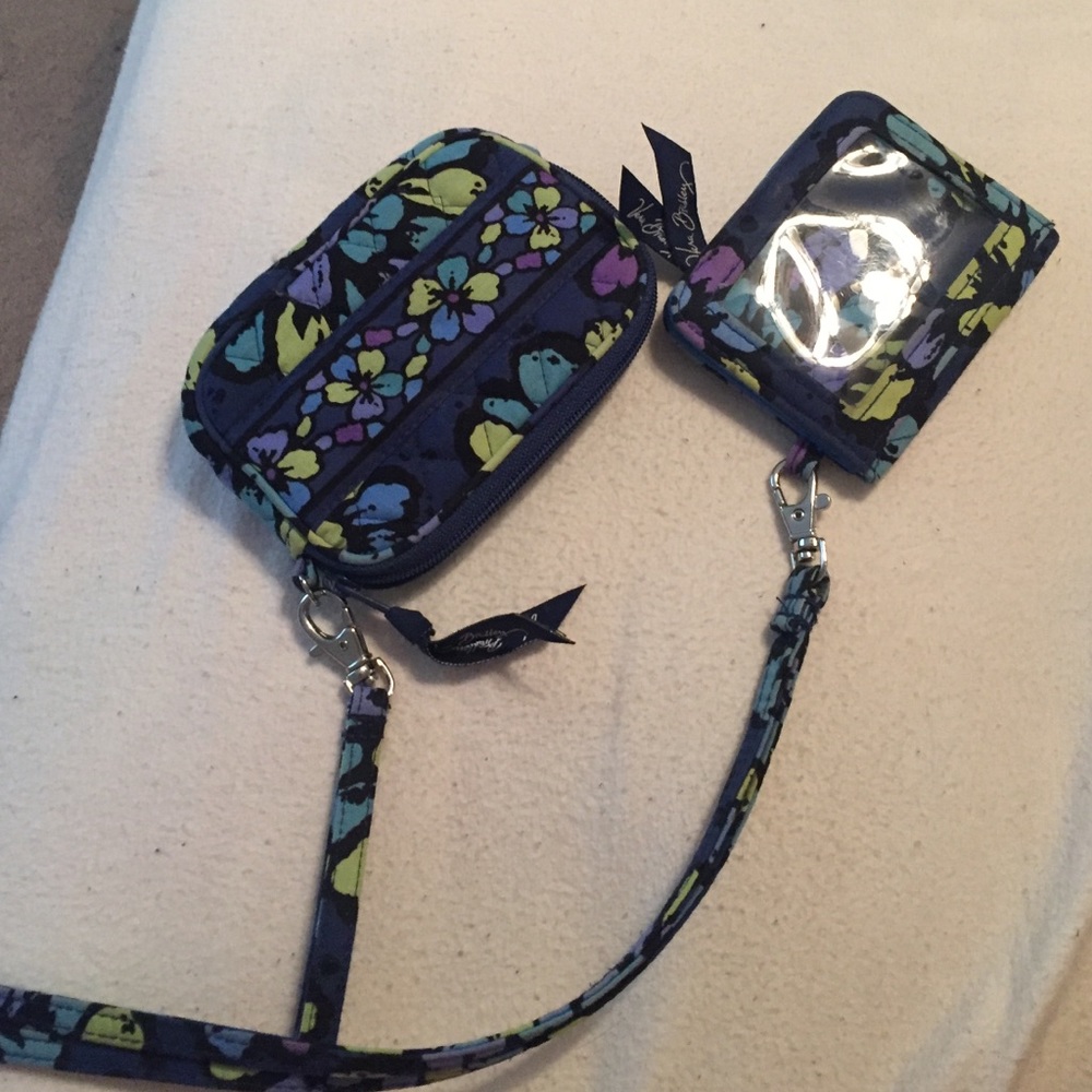 vera bradley ID holder & lanyard with wristlet