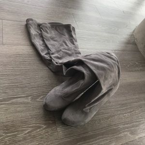 Gray over the knee boots