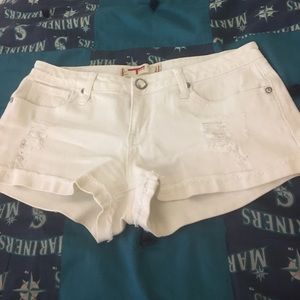 White destroyed shorts