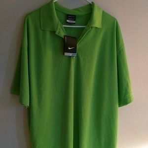 NWT NIKE NEON/LIME GREEN GOLF POLO SHIRT, XL