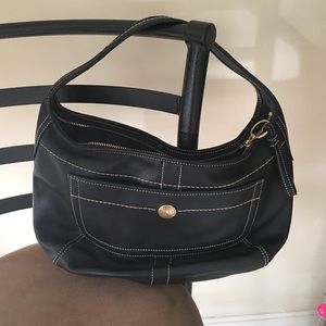 Coach Ergo black leather shoulder bag