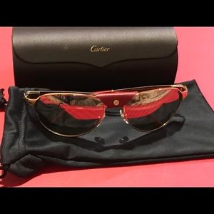 Gold limited edition Cartier sunglasses. Used once