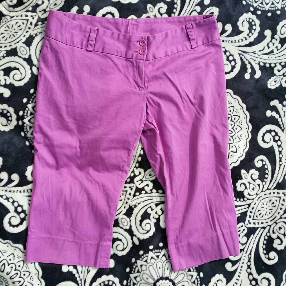Sabrina Purple Capri Pants pockets Italian size 40