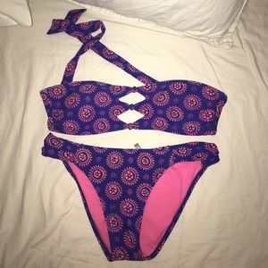 PacSun strapless swimsuit with large top m bottoms