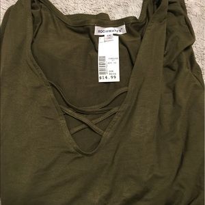 Flowy olive green top