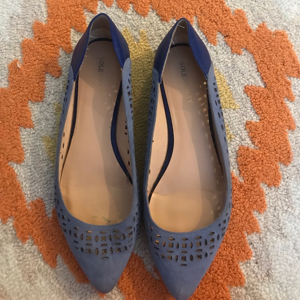 Sole Society Periwinkle Blue Flats Size 8
