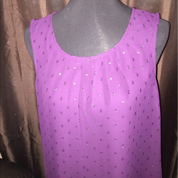 NWT Apt 9. Two Tier Purple Blouse, Size XLarge - Picture 2 of 7