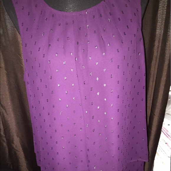 NWT Apt 9. Two Tier Purple Blouse, Size XLarge - Picture 3 of 7