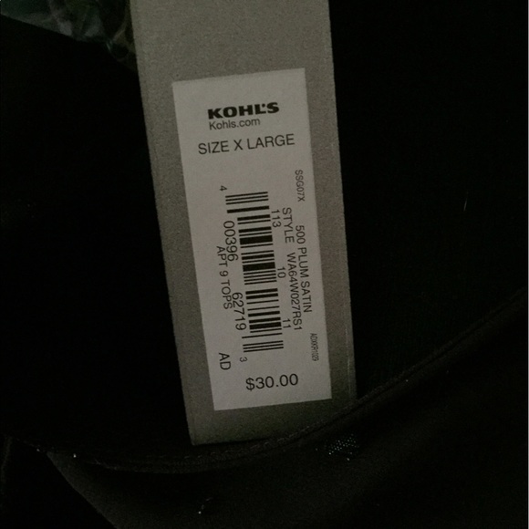 NWT Apt 9. Two Tier Purple Blouse, Size XLarge - Picture 6 of 7