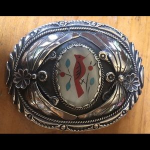 Hand made Native American (Navajo)  belt buckle,
