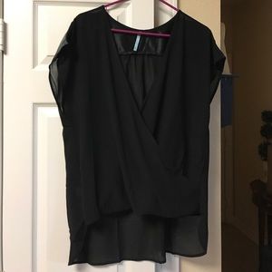 Francesca's black wrap blouse- Size Large