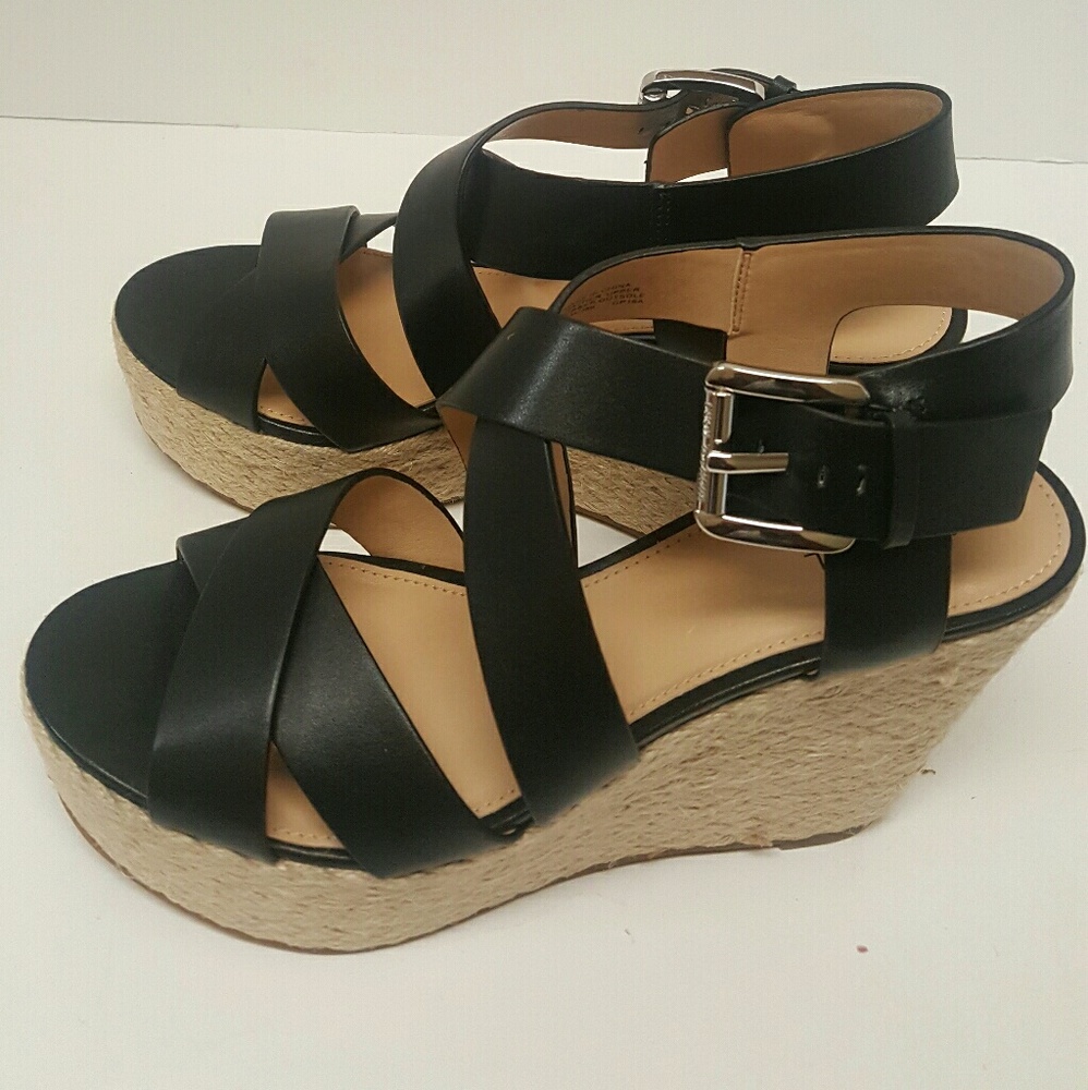 Michael Kors- Black Leather Wedge - Picture 3 of 3