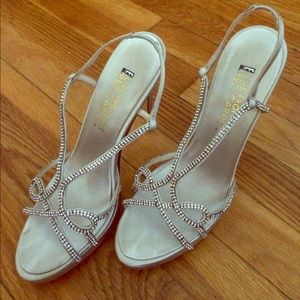 Silver stud high heels