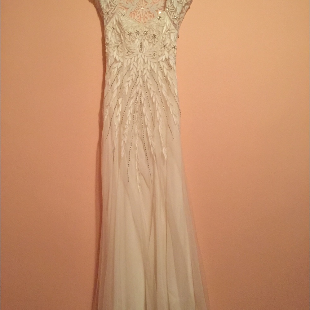 Sue Wong Off White Embroidered Gown