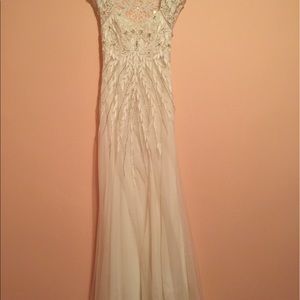 Sue Wong Off White Embroidered Gown