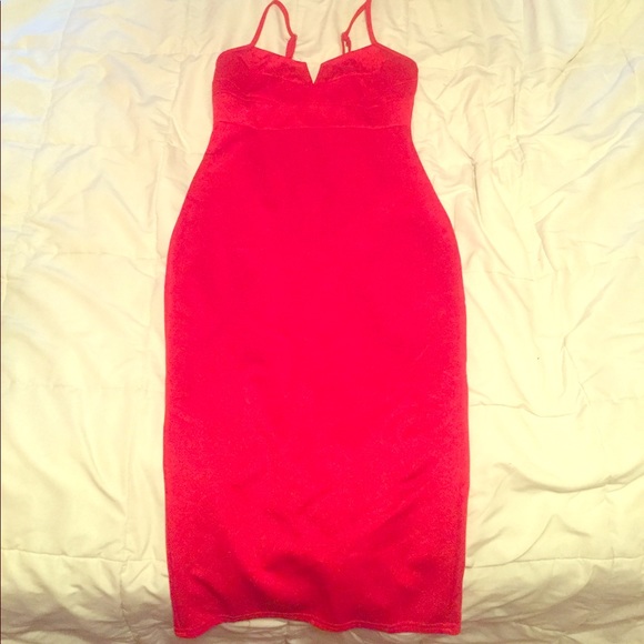 Dresses & Skirts - Women's sexy calf length red dress, medium