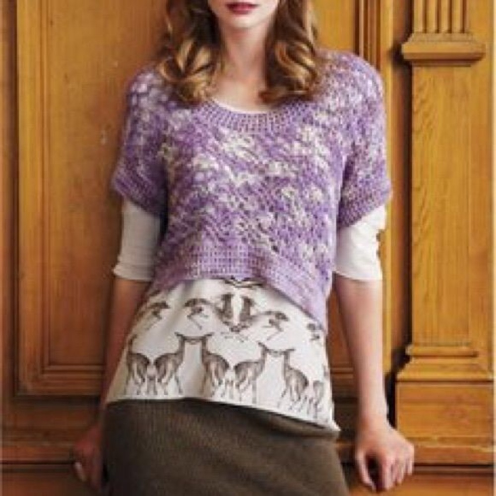 Anthropologie- Augden New York purple crochet top