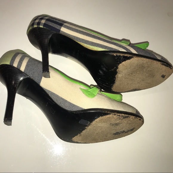Dior Green Plaid Fringe Heels - Picture 4 of 8