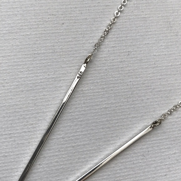 NEW Long Sterling Silver Deep V Necklace - Picture 6 of 8