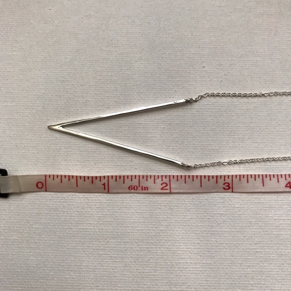 NEW Long Sterling Silver Deep V Necklace - Picture 7 of 8