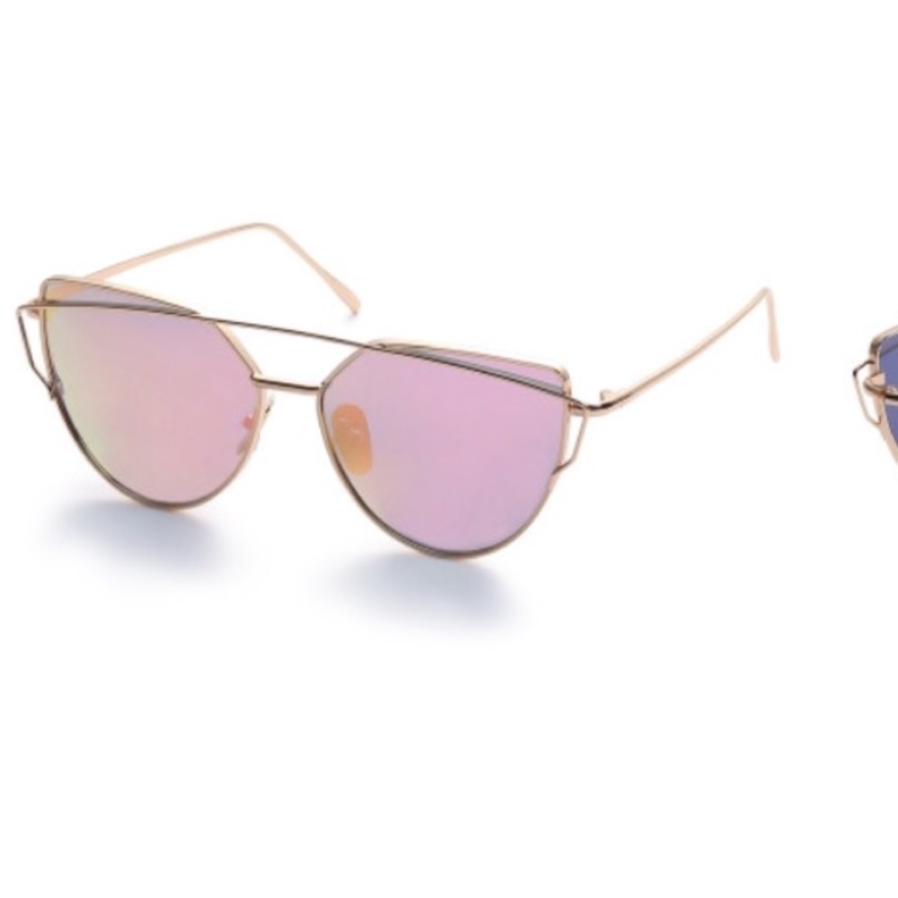 ROSE GOLD mirrored sun glasses