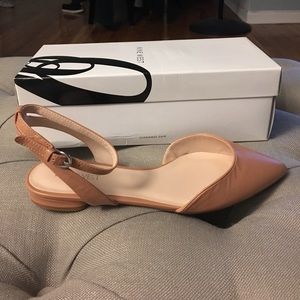 Tan leather flats
