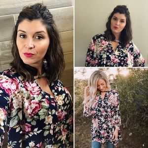 Floral Keyhole Tunic