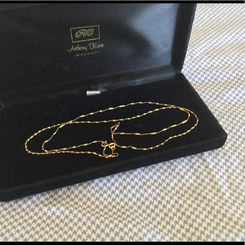 14k Solid Gold Twist Diamond Cut 18" Chain - Picture 1 of 3