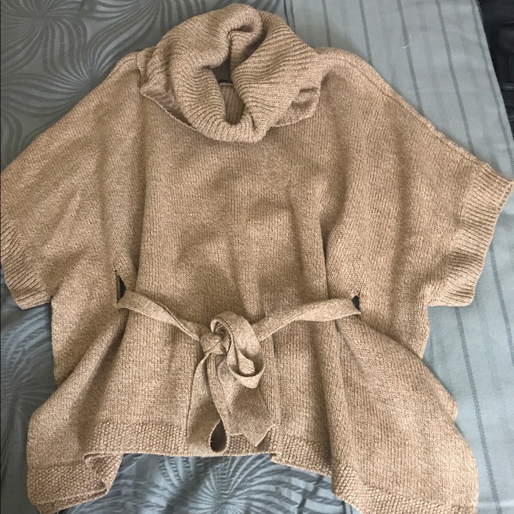 Over sized oatmeal cape with cowl neck