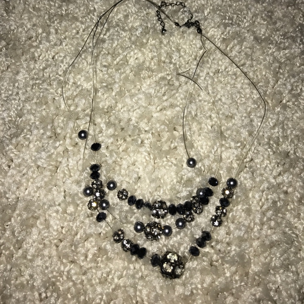 Rhinestone and bead necklace.