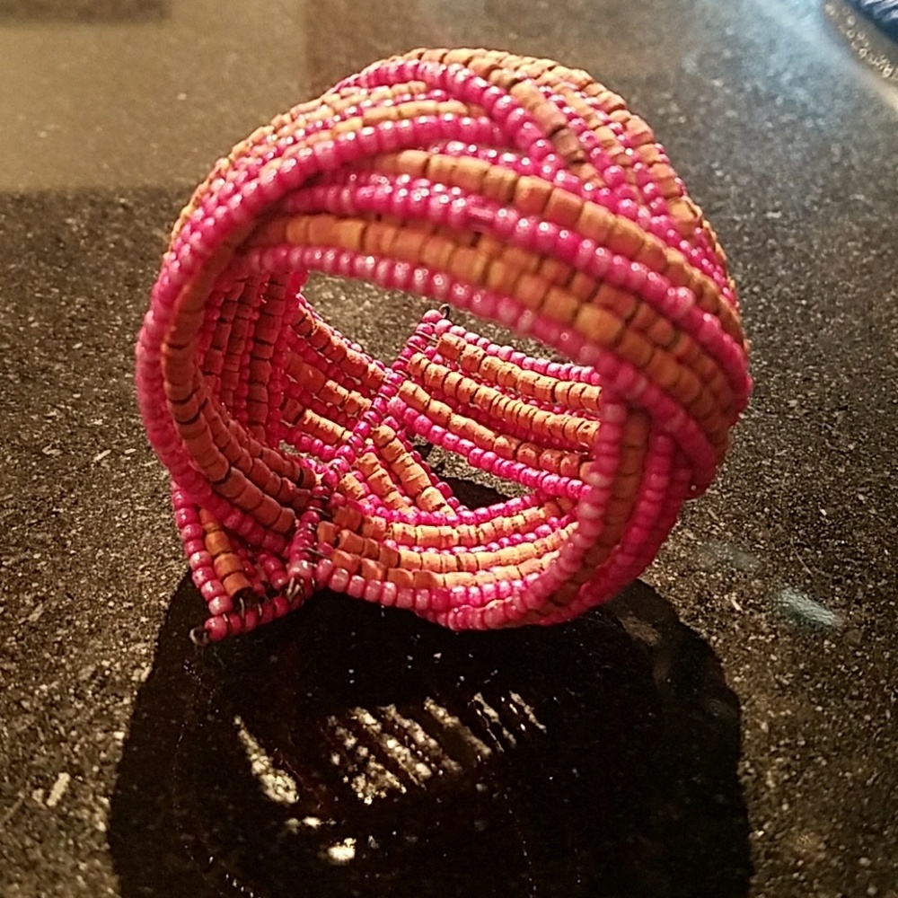 Pink & Cork Bangle - Picture 2 of 2