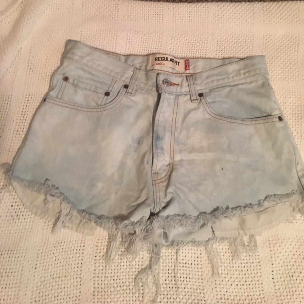 Levi distressed denim shorts