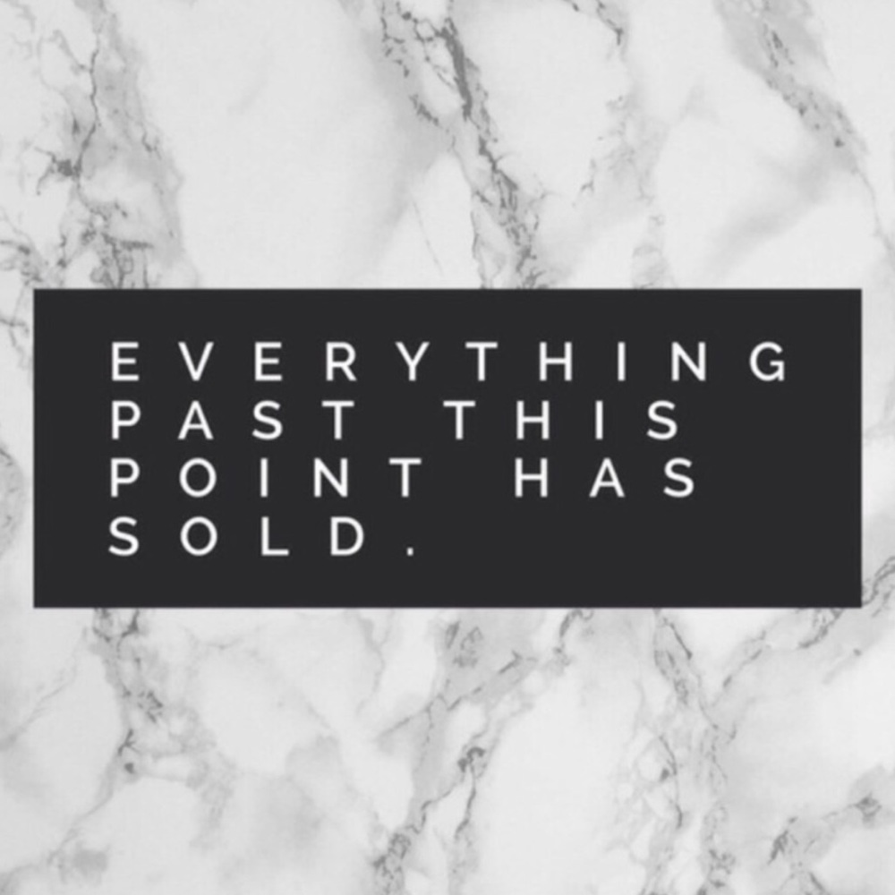 SOLD PASS THIS POINT