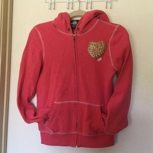 Pink cropped full-zip