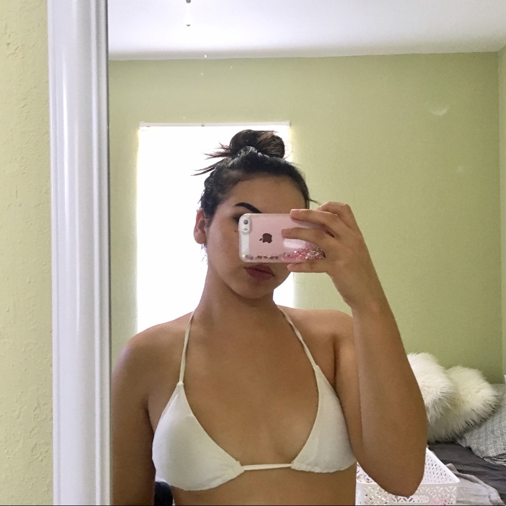 White Triangle Bikini Top