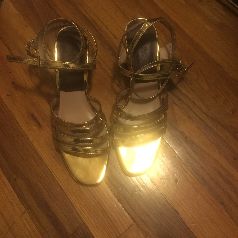 Gold sandals from Zara