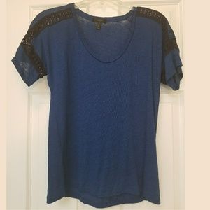 J. Crew linen/lace tee