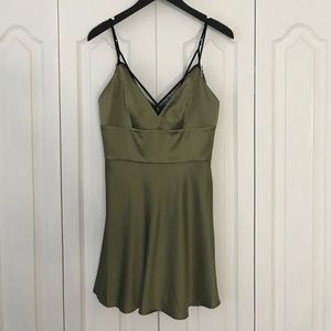 Satin lace slip dress